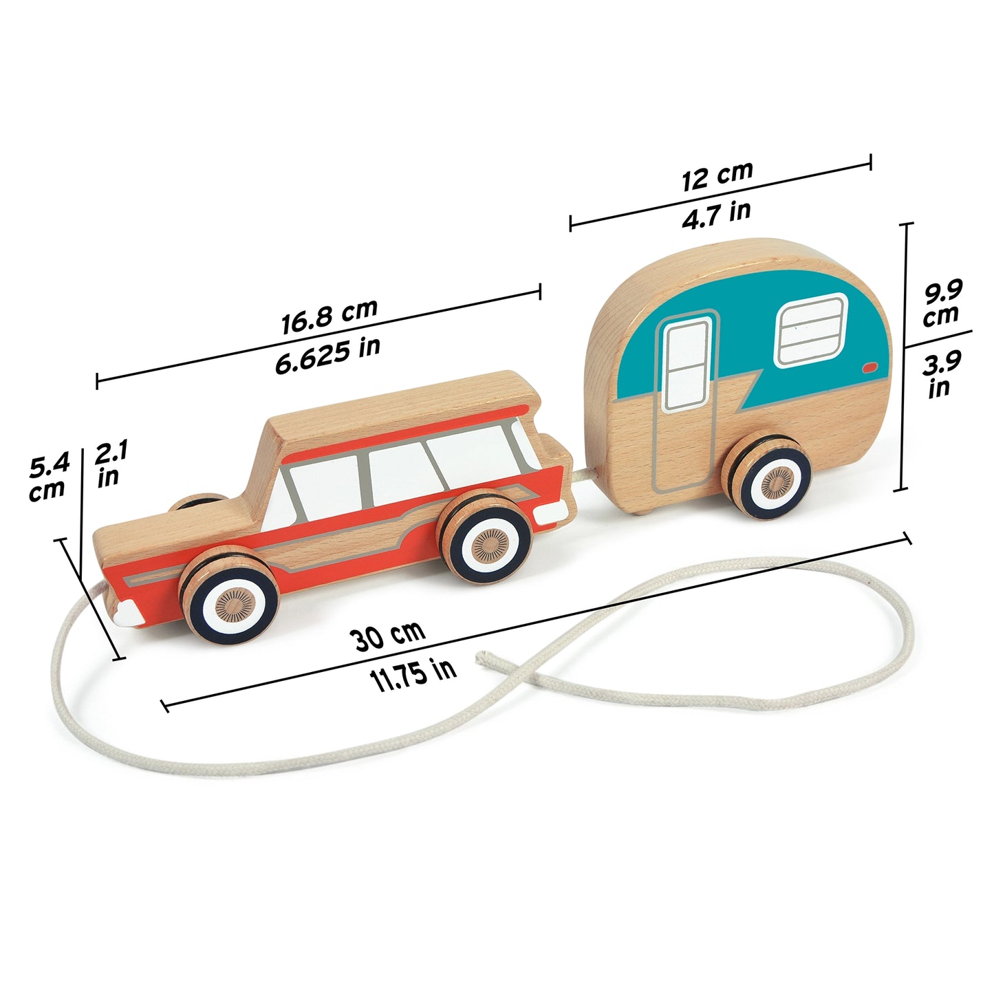 Vintage Car and Camper Pull Toy