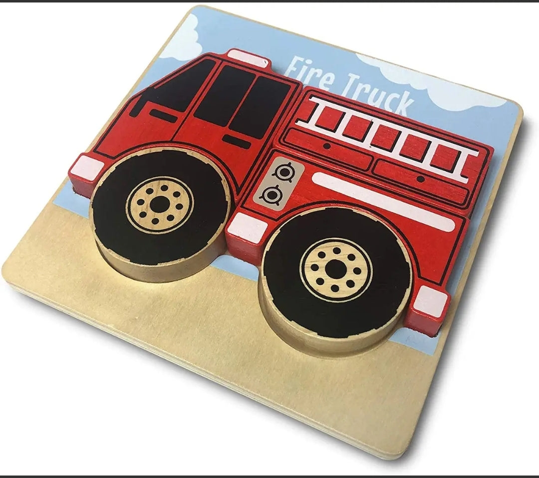 Wooden Vehicles Chunky Puzzles 3-Pack
