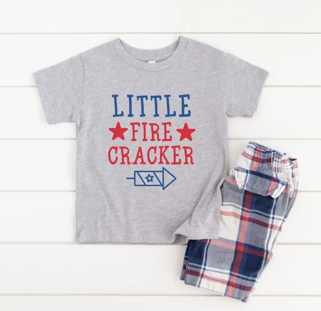Little Firecracker (Boy) Shirt - 4th of July Kids Tee