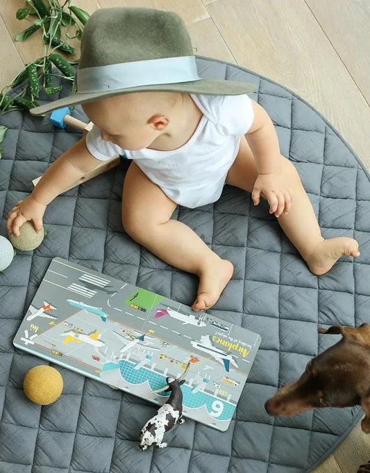 Play + Nap Mat: Brush-Stroked Cotton