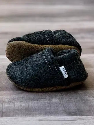 Charcoal Felt Moccasins