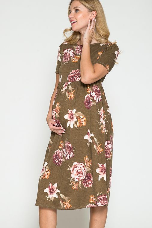 Maternity Baby Doll Floral Dress