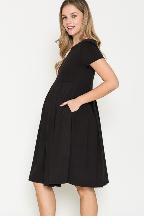 Maternity Baby Doll Black Dress