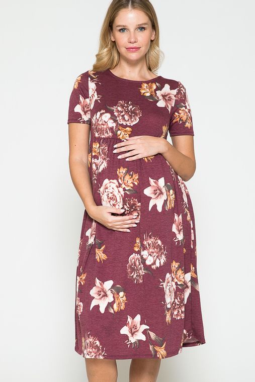 Maternity Baby Doll Floral Dress