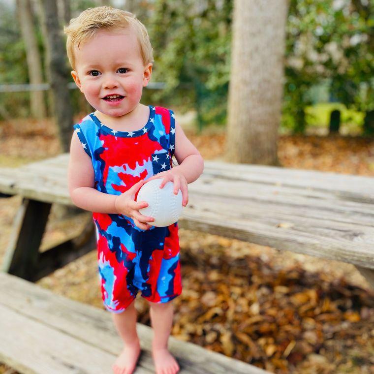 Patriotic Tie Dye Romper