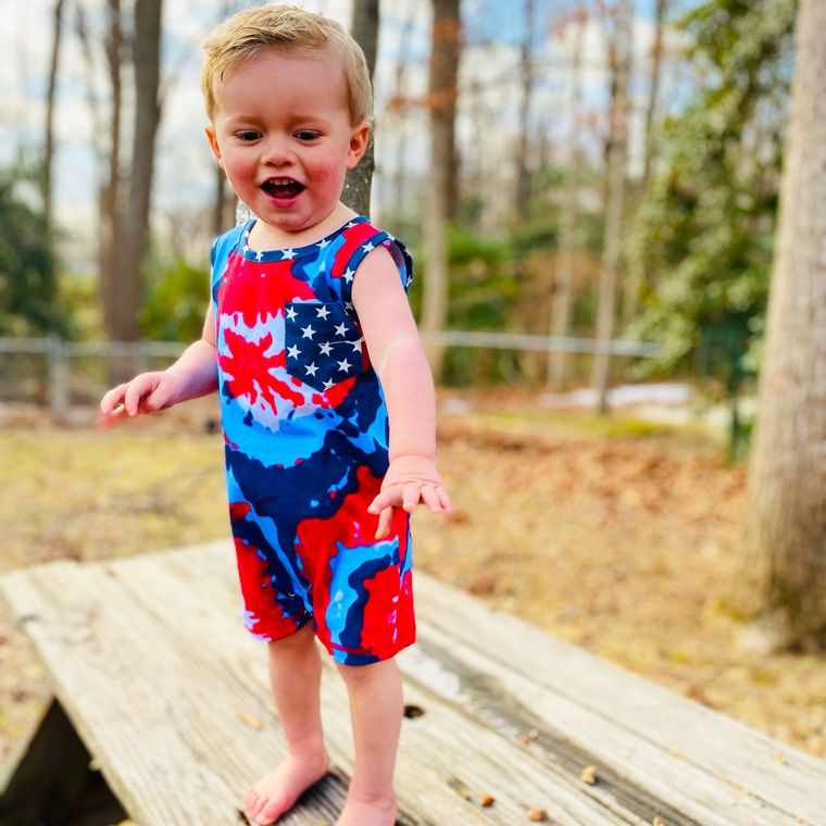 Patriotic Tie Dye Romper